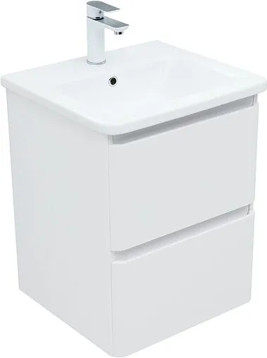 Тумба-умывальник подвесная Aquanet Эмбер 50 белый матовый 00330463+11050-KL