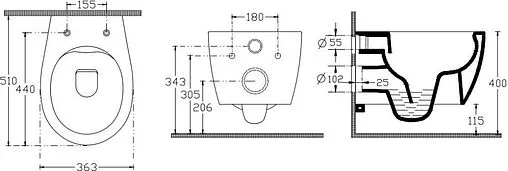 Унитаз подвесной безободковый ISVEA Sentimenti Neo Vortex серый бетон 10AR02013-2V