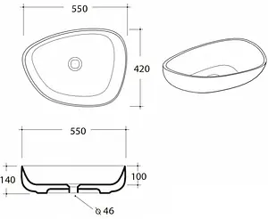 Раковина Olympia Metamorfosi 55 белый MET4255001 Раковина Olympia Metamorfosi 55 белый MET4255001, 2