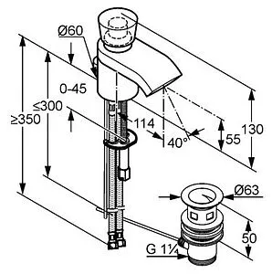 Смеситель для раковины Kludi JOOP! хром 55023H705 Смеситель для раковины Kludi JOOP! хром 55023H705, 2
