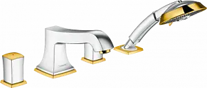 Смеситель на борт ванны на 4 отверстия Hansgrohe Metropol Classic хром/золото 31315090 Смеситель на борт ванны на 4 отверстия Hansgrohe Metropol Classic хром/золото 31315090, 1