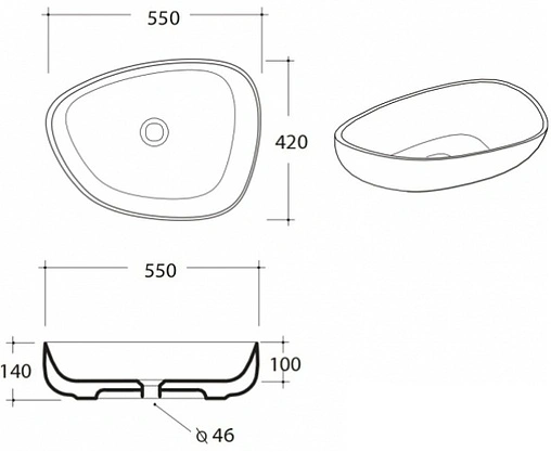 Раковина Olympia Metamorfosi 55 белый MET4255001