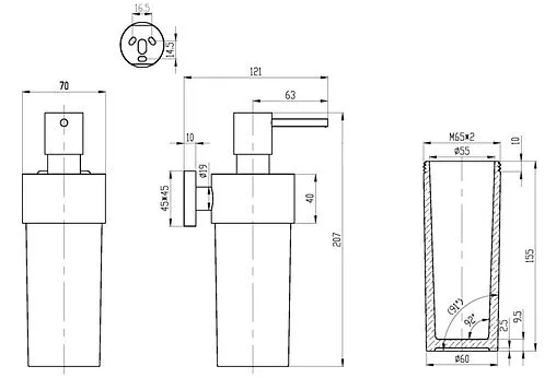 Дозатор для жидкого мыла Villeroy&amp;Boch Elements-Striking хром TVA15200700061