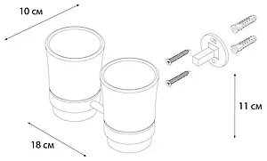 Стакан двойной Fixsen Best хром/белый FX-71607 Стакан двойной Fixsen Best хром/белый FX-71607, 3