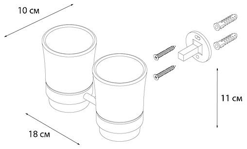 Стакан двойной Fixsen Best хром/белый FX-71607