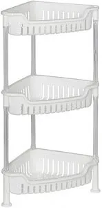 Этажерка угловая трёхъярусная Grampus белый GR-7293, 1