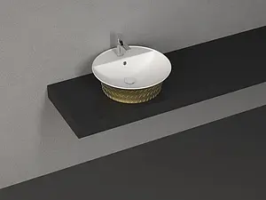 Раковина ISVEA Cappitone 59 золото/белый 10CP65059SV-Gold Раковина ISVEA Cappitone 59 золото/белый 10CP65059SV-Gold, 3