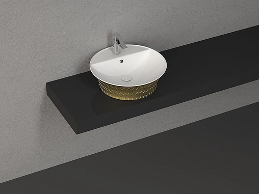 Раковина ISVEA Cappitone 59 золото/белый 10CP65059SV-Gold Раковина ISVEA Cappitone 59 золото/белый 10CP65059SV-Gold