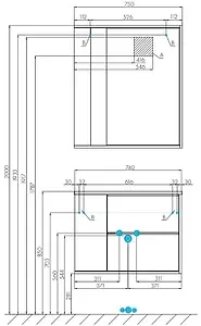 Шкаф-зеркало Aquaton Бостон 75 L дуб эврика/белый 1A240302BN010, 2