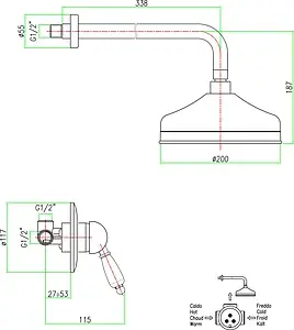 Душевая система со смесителем для душа Fiore Imperial хром 83CR5136 Душевая система со смесителем для душа Fiore Imperial хром 83CR5136, 2