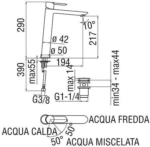 Смеситель для раковины Nobili Sand хром SA99128/2CR