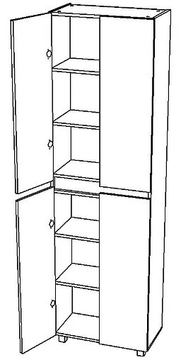 Шкаф-пенал напольный Айсберг Норма 60 белый DA1625PR