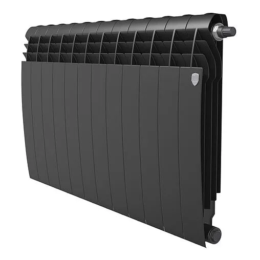 Радиатор биметаллический 12 секций нижнее правое подключение Royal Thermo Biliner 500 VR80 Noir Sable RTBNSVR8050012