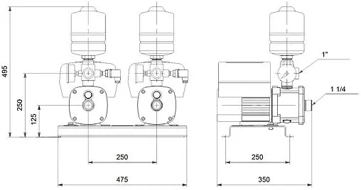 Станция автоматического водоснабжения Grundfos CMBE TWIN 5-62 99219423