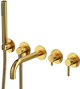 Смеситель для ванны скрытого монтажа WHITECROSS Y brushed gold золото брашированное Y1240GLB Смеситель для ванны скрытого монтажа WHITECROSS Y brushed gold золото брашированное Y1240GLB, 1