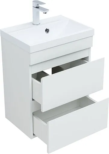Тумба под умывальник подвесная Aquanet Нота New 50 белый глянец 00335416