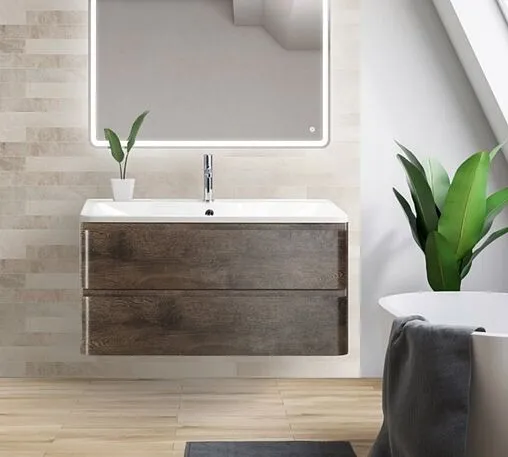 Тумба под умывальник подвесной BelBagno ALBANO 90 Rovere Nature Grigio ALBANO-900-2C-SO-RNG