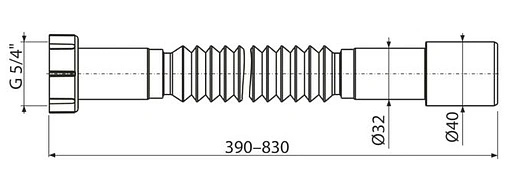 Слив гофрированный AlcaPlast 1¼x32/40мм L=390-830мм A750