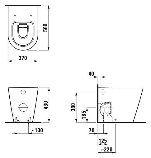 Унитаз приставной Laufen Kartell белый 8.2333.1.000.000.1