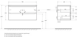 Тумба-умывальник подвесная BelBagno ETNA H-60 100 Bianco Lucido ETNA-H60-1000-2C-SO-BL-P+, 2