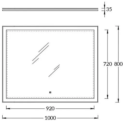 Зеркало с подсветкой Kerama Marazzi 100 белый MI.P.100