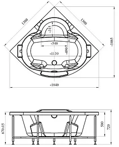 Ванна акриловая Radomir Сорренто 130х130 1-01-0-0-1-039 Ванна акриловая Radomir Сорренто 130х130 1-01-0-0-1-039, 2