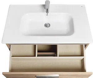 Тумба-умывальник подвесная Roca Victoria 80 орех A857470517+32799C000, 4