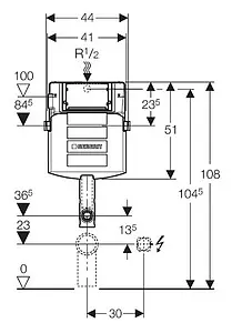 Смывной бачок скрытого монтажа Geberit Sigma 12 109.300.00.5 Смывной бачок скрытого монтажа Geberit Sigma 12 109.300.00.5, 2