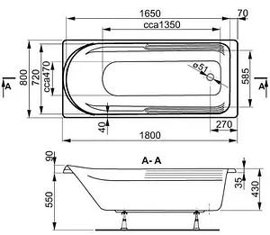 Ванна акриловая Vagnerplast Hera 180x80 VPBA180HER2X-04 Ванна акриловая Vagnerplast Hera 180x80 VPBA180HER2X-04, 2