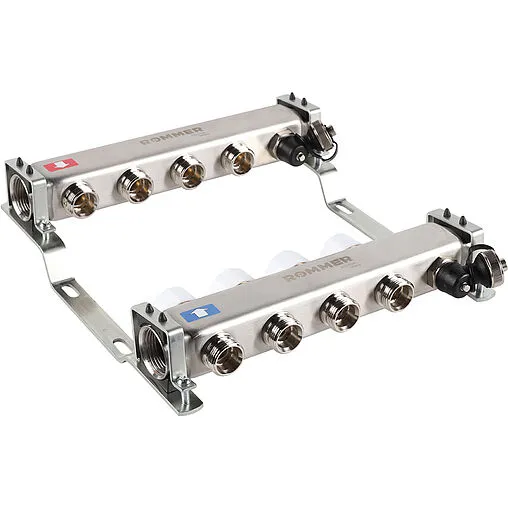 Группа коллекторная без расходомеров 4 отвода 1&quot;в/в x ¾&quot;ек Rommer RMS-3201-000004