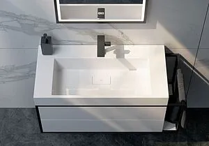 Тумба-умывальник подвесная Clarberg Logic T8/L 80 белый LOG0108L+Tol.07.04.D Тумба-умывальник подвесная Clarberg Logic T8/L 80 белый LOG0108L+Tol.07.04.D, 4