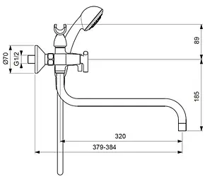 Смеситель для ванны с длинным изливом Vidima Trinity хром BA262AA, 2