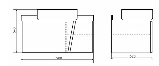 Тумба-умывальник подвесная Comforty Эдинбург 90 бетон светлый/чёрный 00004147997CF