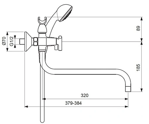 Смеситель для ванны с длинным изливом Vidima Trinity хром BA262AA