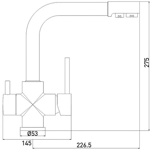 Смеситель для кухни с подключением к фильтру Gross Aqua Ecolife хром 3120609C