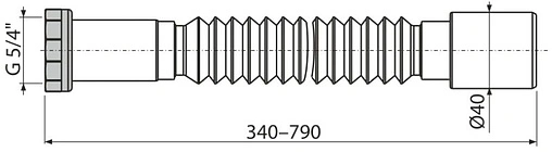 Слив гофрированный AlcaPlast 1¼x40мм L=340-790мм A740 Слив гофрированный AlcaPlast 1¼x40мм L=340-790мм A740