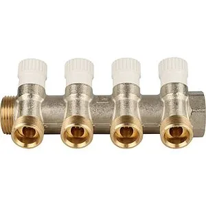 Коллектор регулирующий проходной 4 отвода 1&quot;в/н x ¾&quot;ек Stout SMB 6851 013404, 5