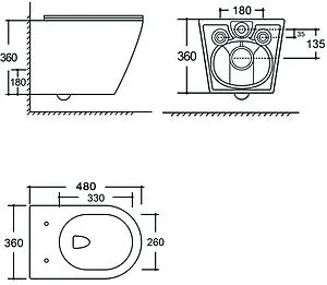 Унитаз подвесной безободковый Aquanet Atago 3.0 W SHORT Tornado белый Atago 3.0 W SHORT T Унитаз подвесной безободковый Aquanet Atago 3.0 W SHORT Tornado белый Atago 3.0 W SHORT T, 2