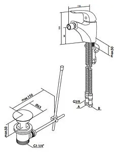 Смеситель для биде Am.Pm Sense хром F7583100, 2