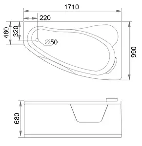 Ванна акриловая с гидромассажем Gemy 171x99 R G9046 II B R Ванна акриловая с гидромассажем Gemy 171x99 R G9046 II B R, 2