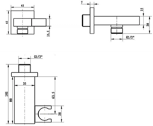 Шланговое подключение с держателем Villeroy&amp;Boch Universal хром TVC00046300061
