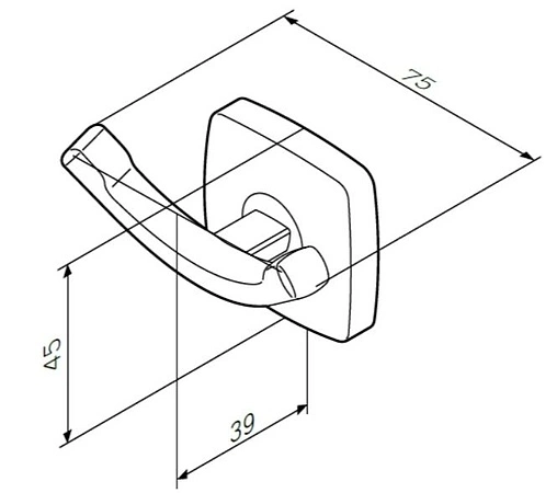 Крючок двойной Am.Pm Gem хром A9035600