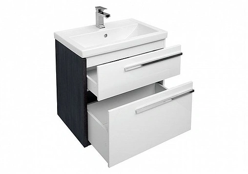 Тумба под умывальник Aquanet Фостер 70 белый/эвкалипт мистери 00202064