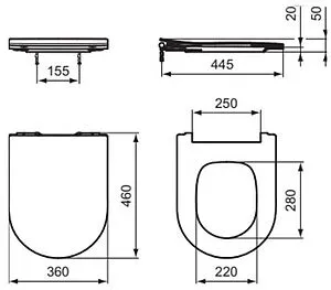Крышка-сиденье для унитаза с микролифтом Ideal Standard Blend Curve белый T520801 Крышка-сиденье для унитаза с микролифтом Ideal Standard Blend Curve белый T520801, 2