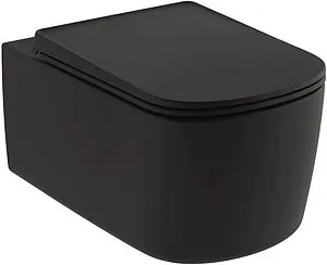Унитаз подвесной безободковый Kludi Resa S черный матовый 27WCSET39 Унитаз подвесной безободковый Kludi Resa S черный матовый 27WCSET39, 1