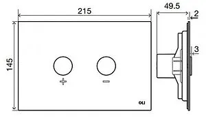 Клавиша смыва для унитаза OLI Blink 216621 белый, 2
