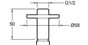 Держатель верхнего душа на потолок Jacob Delafon Eo хром E889-CP, 2