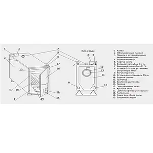 Котел комбинированный электротвердотопливный Эван Warmos ТТ 18К 12505, 3