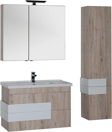 Шкаф-зеркало Aquanet Мадейра 100 R дуб кантри/белый 00183067