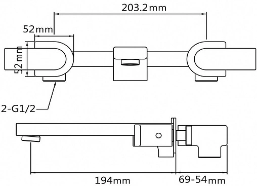 Смеситель для раковины из стены Swedbe Platta хром 5503 Смеситель для раковины из стены Swedbe Platta хром 5503